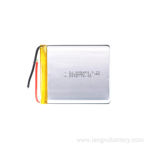 3000mAh 3.7V Lipo Rechargeable Battery Flat Cell, -30~+65℃